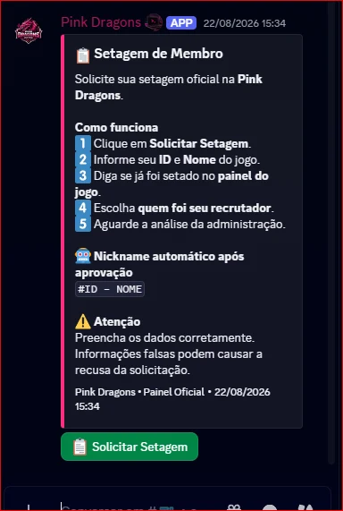 Painel de setagem Pink Dragons